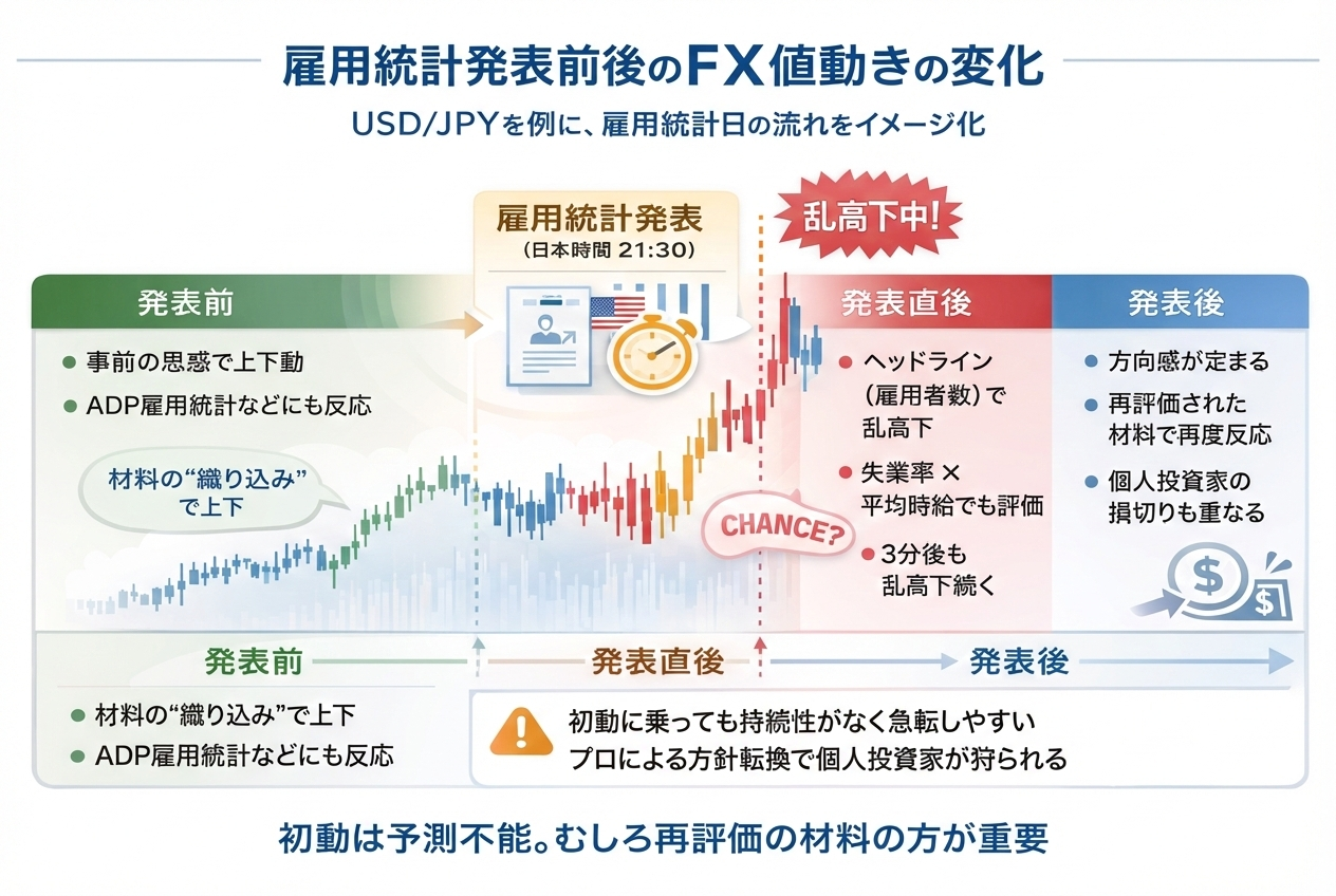 雇用統計とは？FX初心者が知るべき値動きの理由とトレードしない判断 | LIFE SHIFT JOURNAL