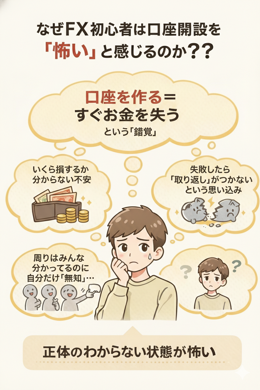 FX初心者が口座開設で怖くなる本当の理由｜不安の正体と失敗しない始め方 | LIFE SHIFT JOURNAL