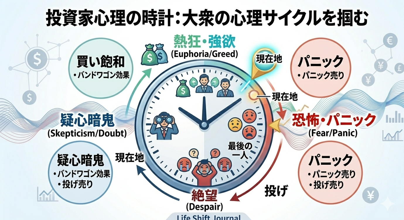 心理図解:大衆心理のサイクル